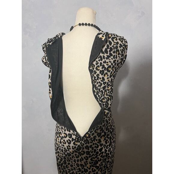 H&M Brown Leopard Print Pencil Dress lined - Picture 8 of 13